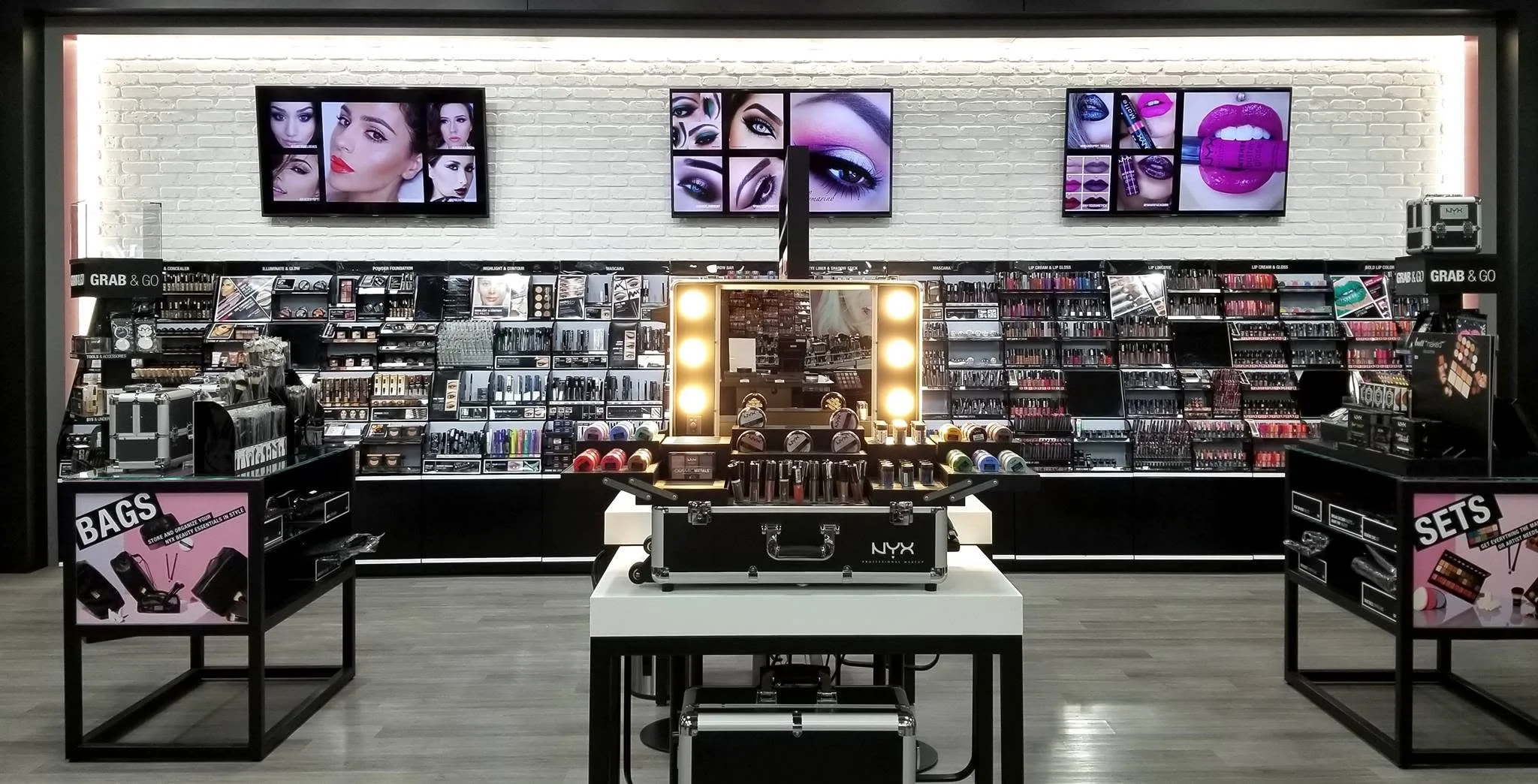 Cosmetics display inside a Kaysi Beauty store